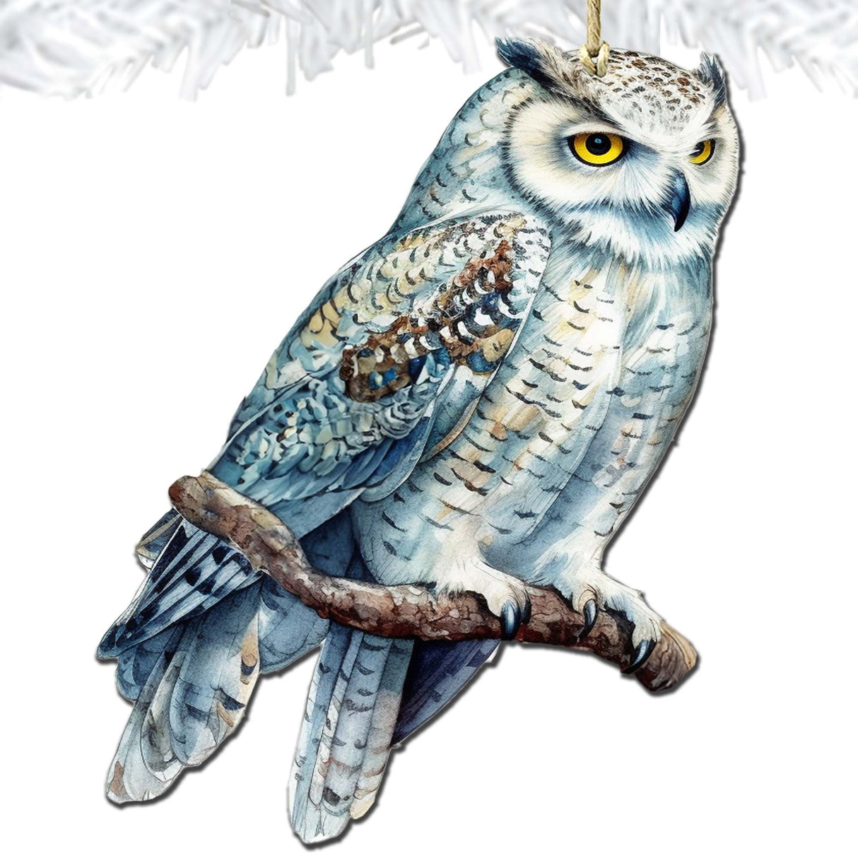 Adornos de madera de búho nival de Alaska de G.Debrekht - Decoración navideña con temática de vida silvestre - 8710004-5
