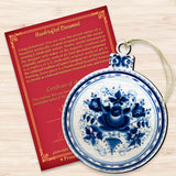 Adornos redondos de madera blancos y azules - Decoración navideña - 8117422