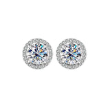 S925 Sterling Silver Moissanite Round Bag Three-piece Female Ring Necklace - Lootquake