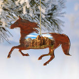 Adornos de madera con forma de caballo de Nature Wonders - Decoración navideña con temática de vida silvestre - 81981582