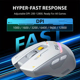 1pc INPHIC PG1 Wired Gaming Mouse, Ergonomic Design, Macro Programming, RGB Backlit, Optical Tracking, USB Plug-in, Windows 10 Compatible, Right-Handed, Plastic, No Battery Required