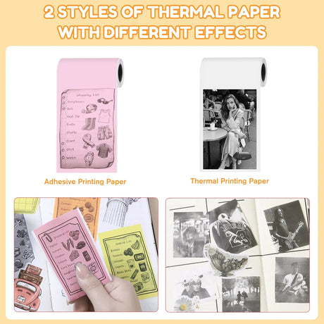 Mini Printer, All Purpose Sticker Maker With Thermal Papers, Bluetooth Portable Printer All Purpose - Lootquake