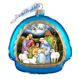 Holy Night Glass Ornament by Susan Winget - Nativity Holiday Decor - 756-205-SW