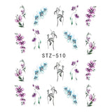 Butterfly Flower Water Transfer Decal Nail Sticker