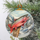 Adornos de madera de salmón rojo de Alaska de G.Debrekht - Decoración navideña con temática de vida silvestre - 870047