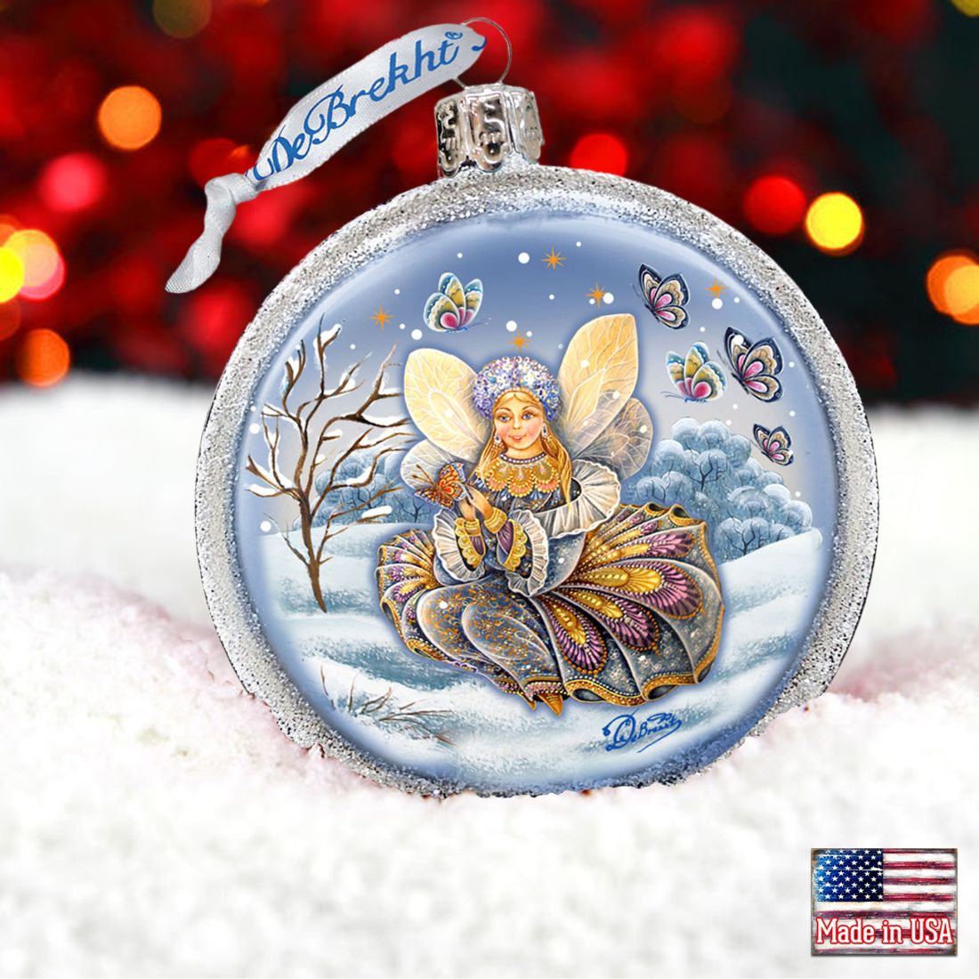 Fairy Girl Ball Glass Ornament by G. DeBrekht - Christmas Decor - 73562