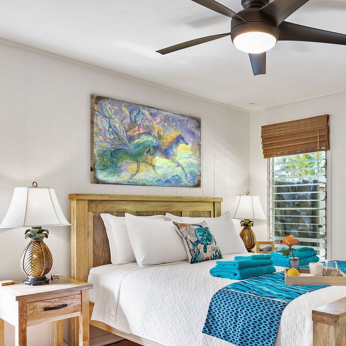 Race You to Fairyland Fantasy Wooden Wall Art by Josephine Wall - Fantasy Decor - 852134-JW