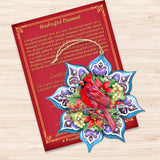 Cardinal Snowflake Wooden Ornaments by G. Debrekht - Nature Wildlife Decor - 8688411