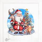 Santa with Reindeers Holiday Door Decor  by G. Debrekht - Christmas Decor - 8611032H