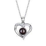 925 Silver Necklace Female Personality Projection Color Photo I Love You  Language Gifts - Lootquake