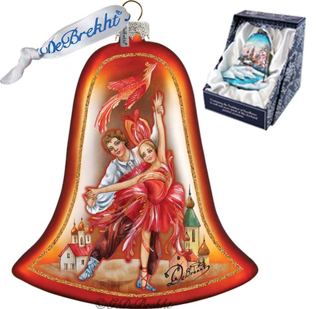 Firebird Ballet Bell Holiday Glass Ornament by G. DeBrekht - 752-002