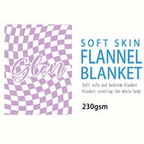 1pc Custom Blanket Vintage Striped Name Custom Blanket Soft Flannel Sofa Blanket TV Blanket Personalized Custom Blanket Exclusive Gift Blanket