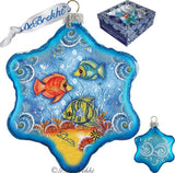 Adorno de cristal con forma de copo de nieve de estrella de mar, decoración de vida silvestre - 754-002 de G. DeBrekht Coastal