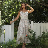 Women's Sleeveless Suspender Floral Dress - Lootquake