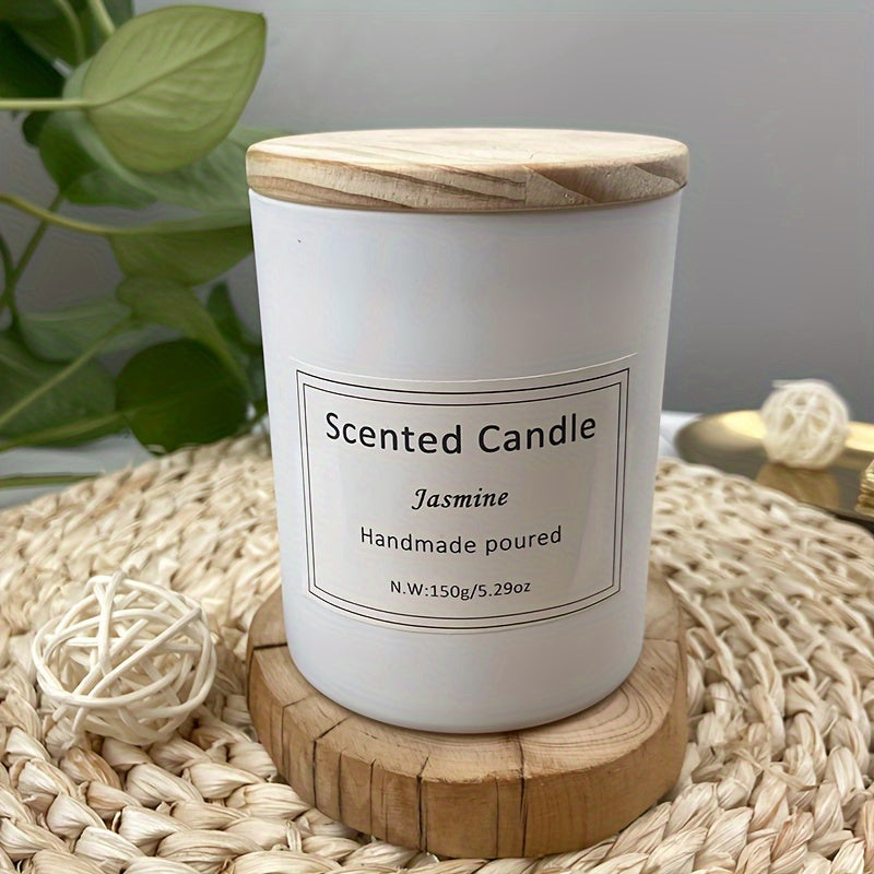 6 bouteilles, bougie parfumée, 150 g (5,29 oz), bougie sans fumée, 45 heures de combustion, vanille, jasmin, lavande, maison, coffret cadeau en verre blanc, mariage, anniversaire, Halloween, Thanksgiving, Noël, maman, amie, épouse, sœur, femmes H
