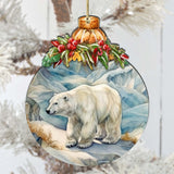 Arctic Glacier Polar Bear Wooden Ornaments by G.Debrekht - Wildlife Holiday Decor - 870021