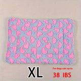 Manta rectangular para mascotas, resistente a la suciedad y para todas las estaciones - Cómoda cama con estampado de pata de perro y corazón (1 unidad)