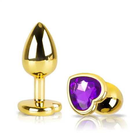 Heart-Shaped Gold Metal Anal Plug Adult Toy - Lootquake