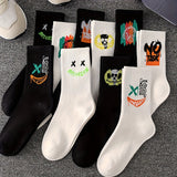 10Pairs Mens Graffiti Art Socks - Fashion-Forward, Cotton Blend, Breathable & Comfortable - Unisex, Outdoor Ready, All-Season Casual Wear