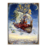 Arte mural de madera de fantasía "Barco de los Sueños" de Josephine Wall - Decoración de fantasía - 852137-JW