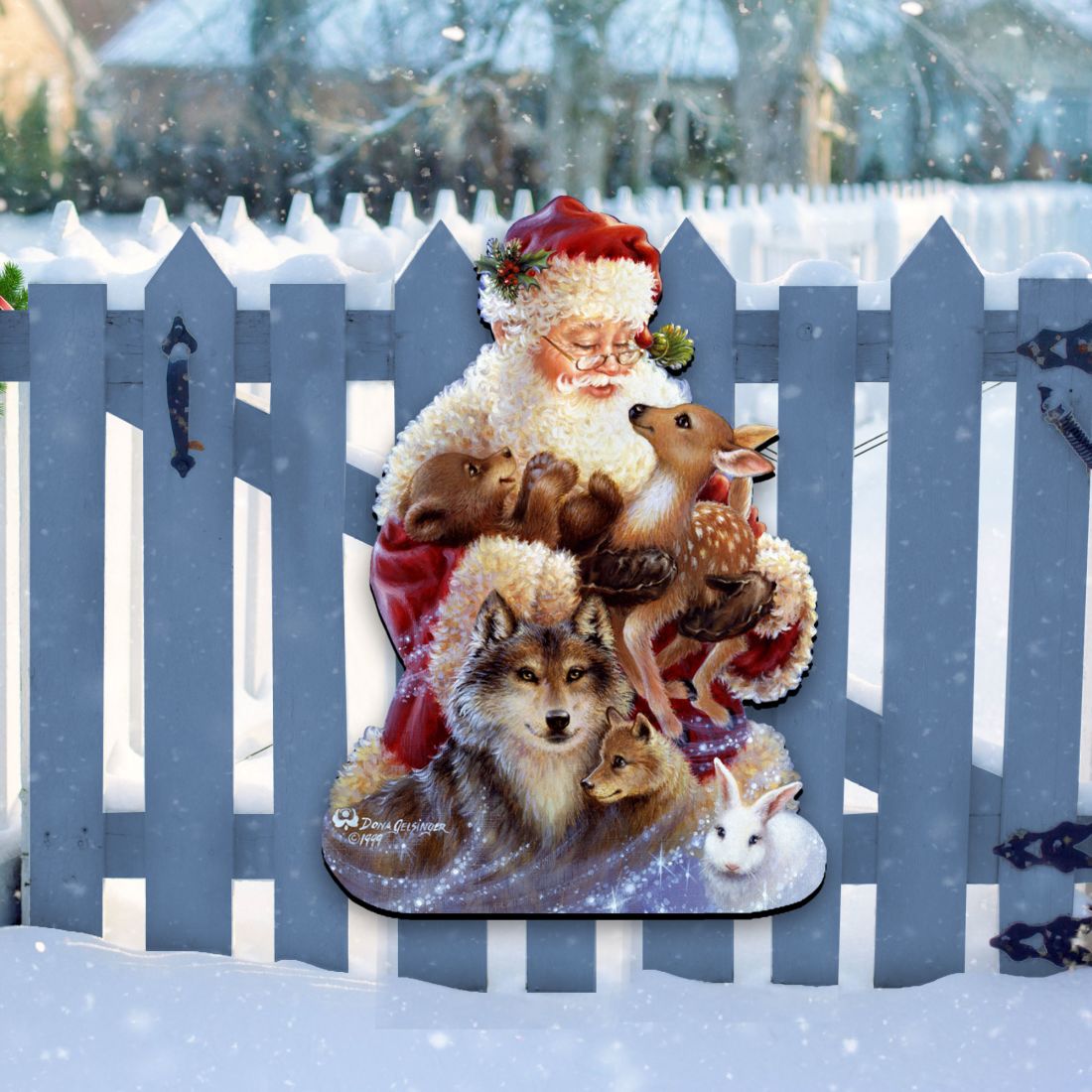 Santa Little Friends Christmas Door Decor by D. Gelsinger - Christmas Santa Snowman Decor - 8461012H-9914