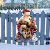 Santa Little Friends Christmas Door Decor by D. Gelsinger - Christmas Santa Snowman Decor - 8461012H-9914