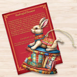 Carousel Bunny with Books Wooden Ornaments by G. Debrekht - Christmas Decor - 8100195-2