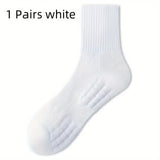 1/6 pares de calcetines deportivos de entrenamiento acolchados unisex, transpirables y absorbentes de humedad para mujer
