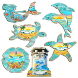 Coastal Decorative Wooden Magnets Set of 6 by G. Debrekht - Coastal Decor - 8090060G-S6