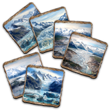 Glacier's Majesty Wooden Cork Placemat and Coasters Gift Set of 7 by Nature Wonders Nature Wildlife Decor  - 85402C-S7
