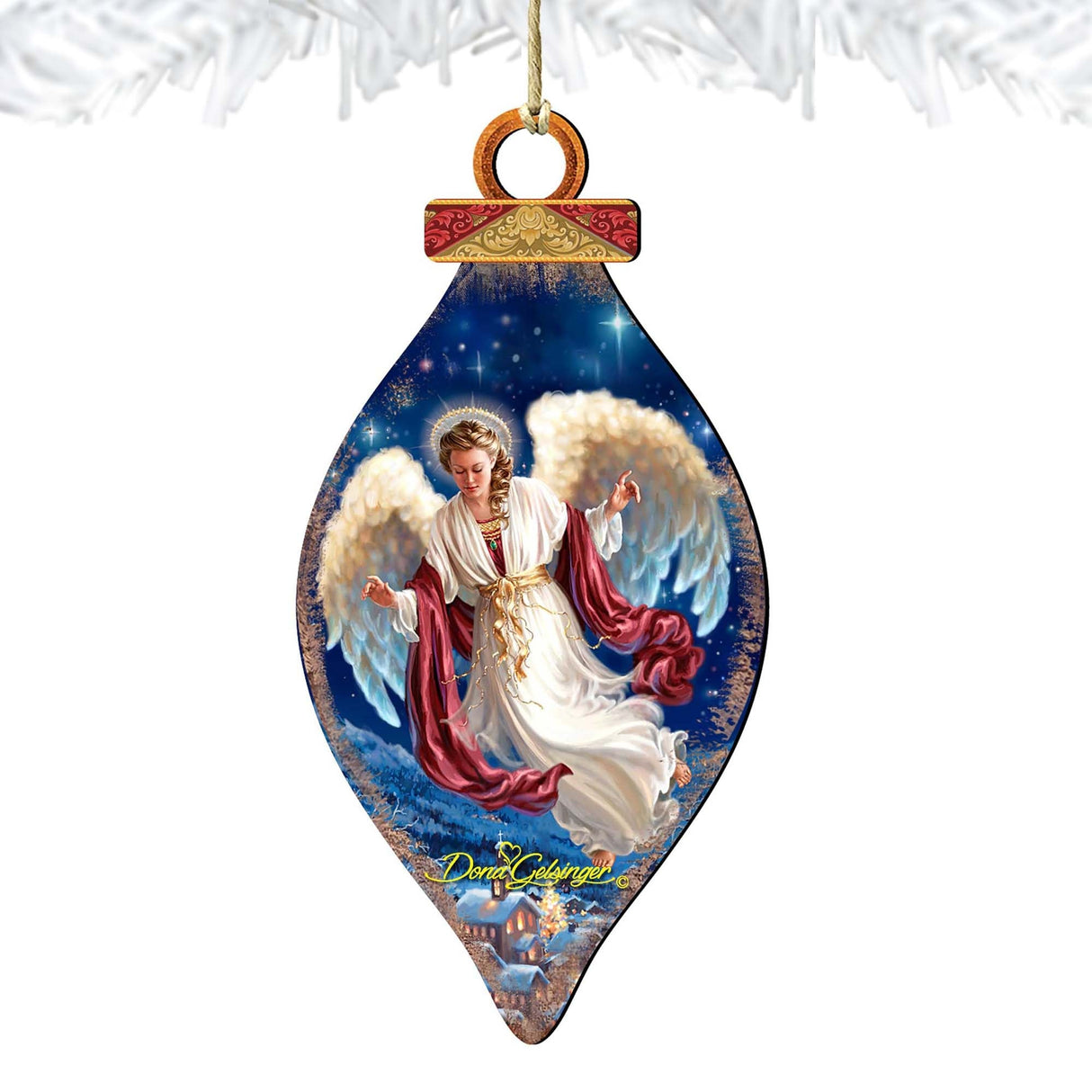Adornos de madera de ángel de los palomares de Gelsinger - Decoración navideña - 8041118-1208