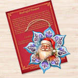 Adornos de madera con forma de copo de nieve de Papá Noel sonriente de G. Debrekht - Decoración navideña de Papá Noel y muñeco de nieve - 8688423