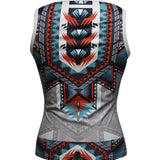 Women's New Fashionable V-neck Ethnic Pattern Knitted Button Versatile Vacation Style Vest Top - Lootquake