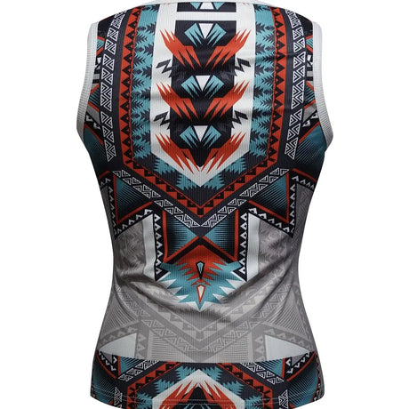 Women's New Fashionable V-neck Ethnic Pattern Knitted Button Versatile Vacation Style Vest Top - Lootquake