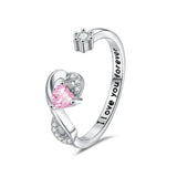 Heart-shaped Birthstone Women's Ring Fashion - Lootquake