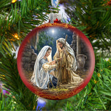 Gloria a Dios en adorno de vidrio rojo de D. Gelsinger, decoración navideña para la Natividad - 71156-1722R