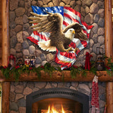 Decoración navideña para puerta con águila americana de D. Gelsinger - Decoración navideña americana - 8461052H-1432