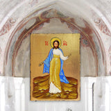 Jesus Wooden Gold Plated Religious Christian Sacred Icon - Inspirational Icon Decor - 85051