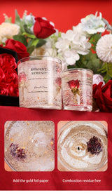 Bougie parfumée à la gelée de rose pour aromathérapie, ambiance romantique - Idéale pour les anniversaires, la Saint-Valentin, les anniversaires de mariage, Thanksgiving, Noël - 1 pièce, cire de soja dans un pot en verre