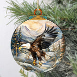 Bald Eagle of Alaska Wooden Ornaments by G.Debrekht - Wildlife Holiday Decor - 870063