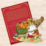 Autumn Decoration Grateful Harvest Gnome with Wheelbarrow and Cornucopia - Handmade Gift by Susan Winget - 8471207-SW