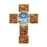 Cruz de madera de la paloma de la paz, cruz de madera moderna de Museum Icons - Decoración de primavera y Pascua - 88292