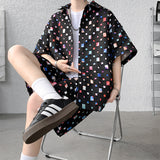 Summer New Chessboard Plaid Shirt Short Sleeve Shorts Suit - Lootquake