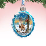 Deer and Friend Mercury Glass Ornament by G. DeBrekht - Wildlife Holiday Décor - 771013