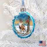 Deer and Friend Mercury Glass Ornament by G. DeBrekht - Wildlife Holiday Décor - 771013