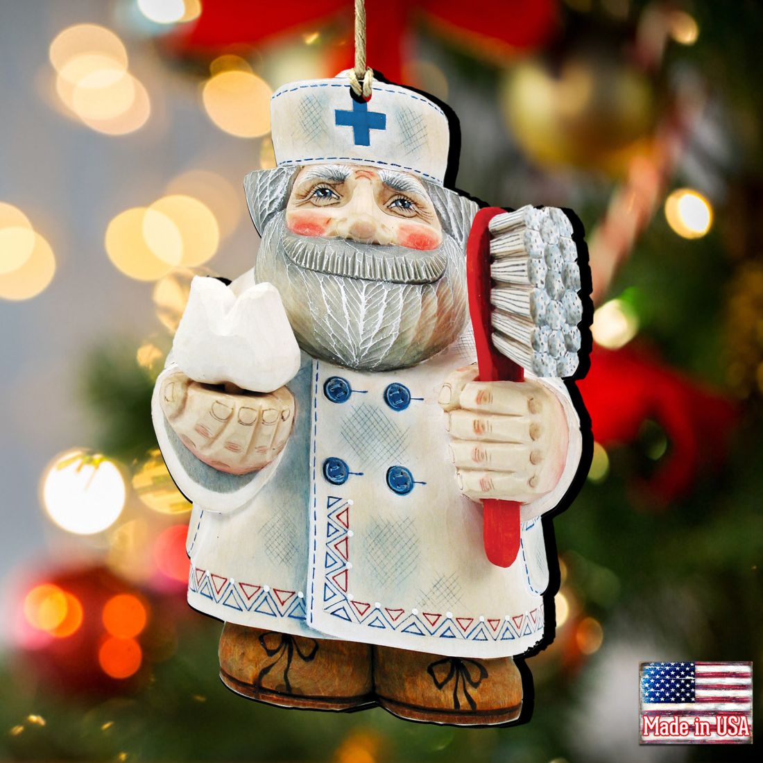 Dentist Christmas Wooden Ornaments by G. DeBrekht - Christmas Santa Snowman Decor - 8151922