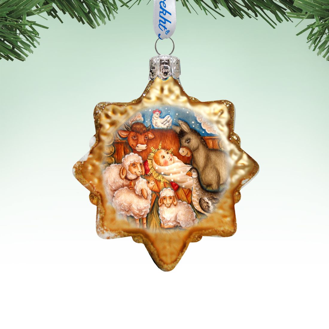 Adorno de vidrio de mercurio para la Natividad de G. DeBrekht - Decoración navideña para la Natividad - 773031