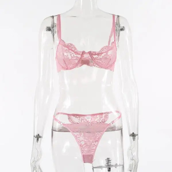 Ladies Underwire Lace Lingerie Suit Fashion - Lootquake