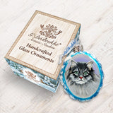 Siberian Forest Cat Mercury Glass Ornament by G. DeBrekht - Pets Dog and Cats Décor - 774015