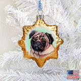 Cute Pug Mercury Glass Ornament by G. DeBrekht - Pets Dog and Cats Décor - 774019